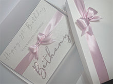 Load image into Gallery viewer, daughter / female personalised name card with bow