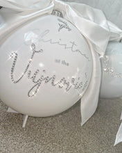 Load image into Gallery viewer, personalised 20cm Christmas bauble on stand