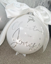 Load image into Gallery viewer, personalised 20cm Christmas bauble on stand
