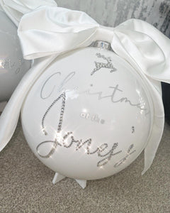 personalised 20cm Christmas bauble on stand