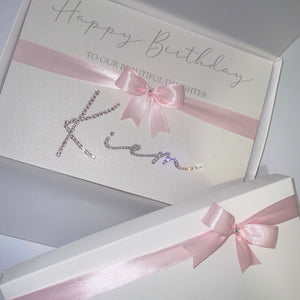 daughter / female personalised name card with bow
