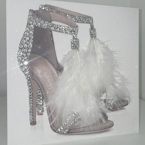 diamante feather shoe plaque